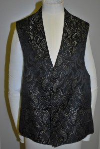 black silk grosgrain waistcoat 